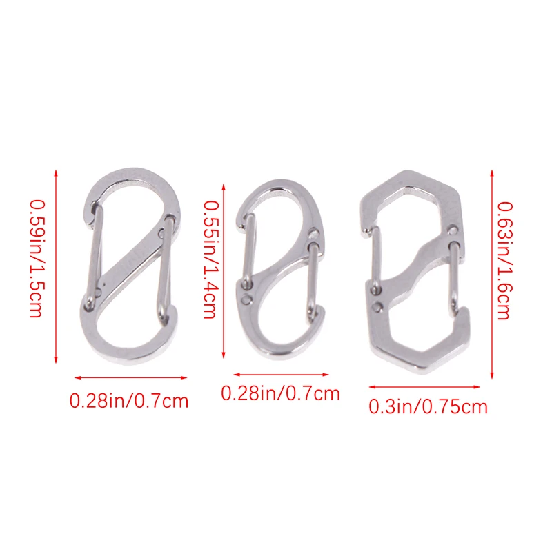 1Pc S Type Carabiner Metal Double Hooks Mini Keychain Lock Hook Anti-Theft Outdoor Camping Backpack Buckle Spring Snap Hooks