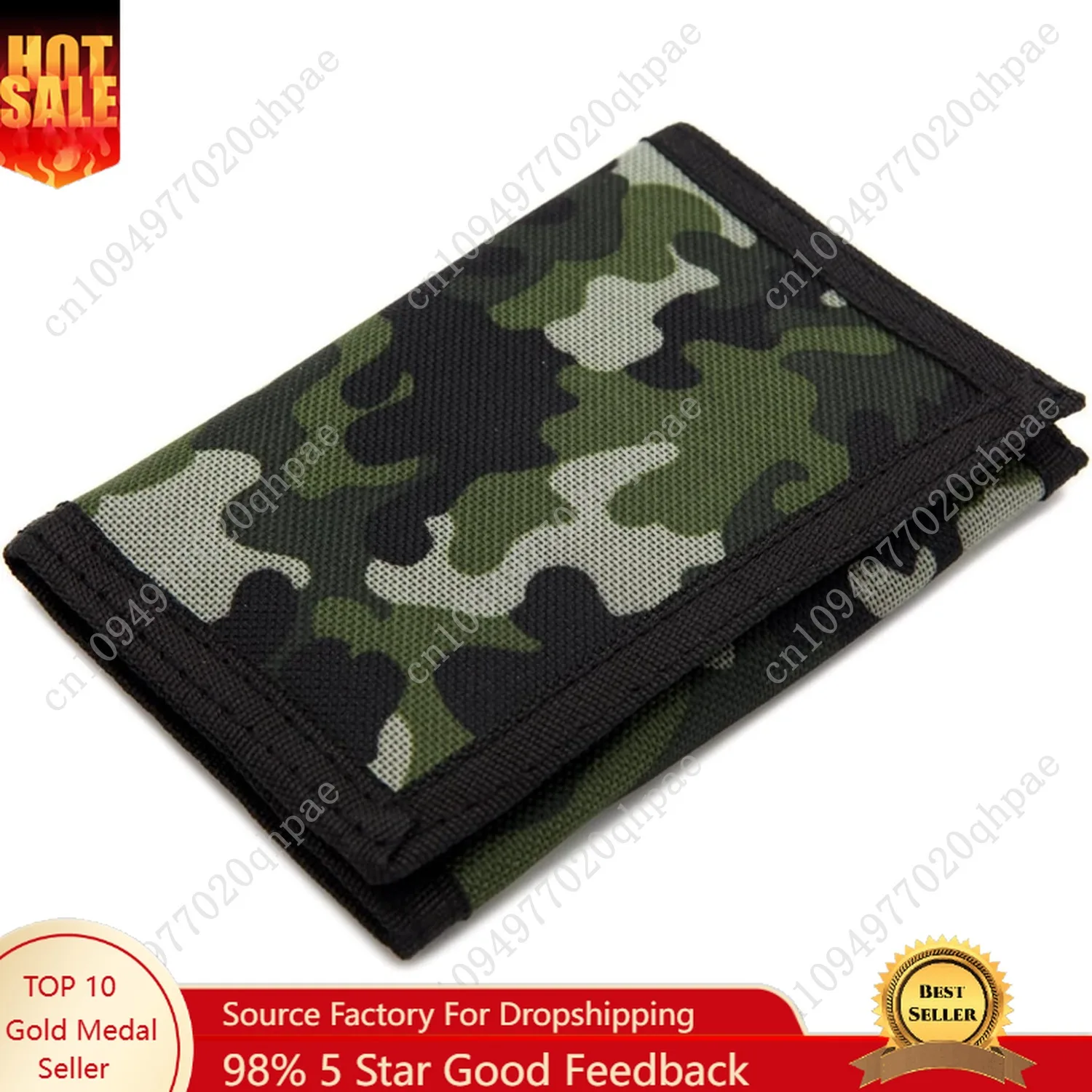 

RFID Trifold Canvas Outdoor Sports Wallet for Kids - Front Pocket Wallet with Magic Sticker