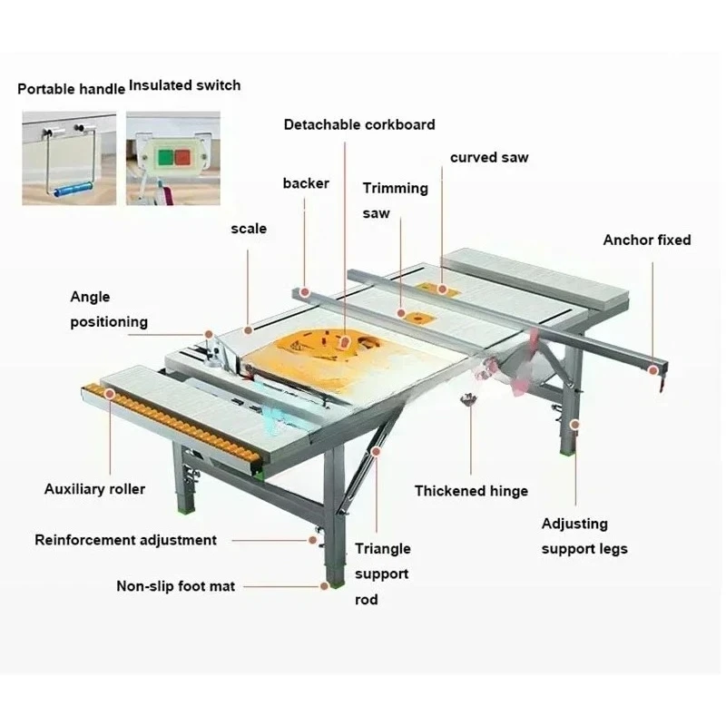 

Multifunctional Woodworking Workbench Woodworking Saw Table Portable Folding Lifting Saw Table Decoration DIY Folding Workbench