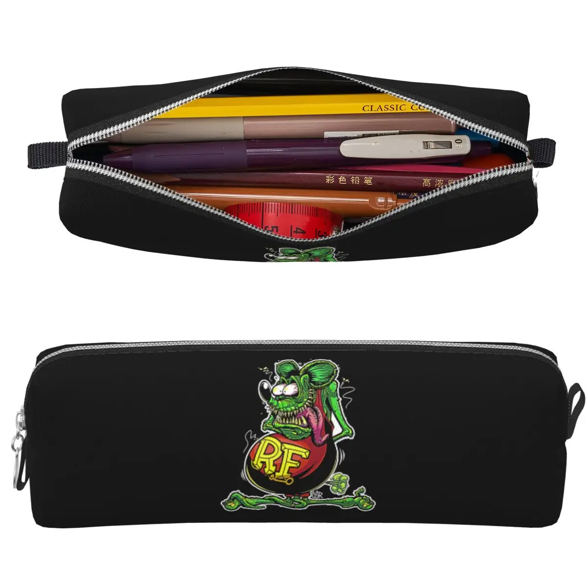 Estojos de lápis Bootleg Rat Fink, bolsas de armazenamento grandes para canetas, caixa de canetas para meninos e meninas, bolsa de lápis para escola e escritório, bolsa de cosméticos