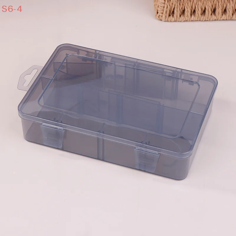 Multi-grid Parts Box Transparent Gray Plastic Electronic Element Grid Tool Storage Box Small Screw Grid Accessories Box