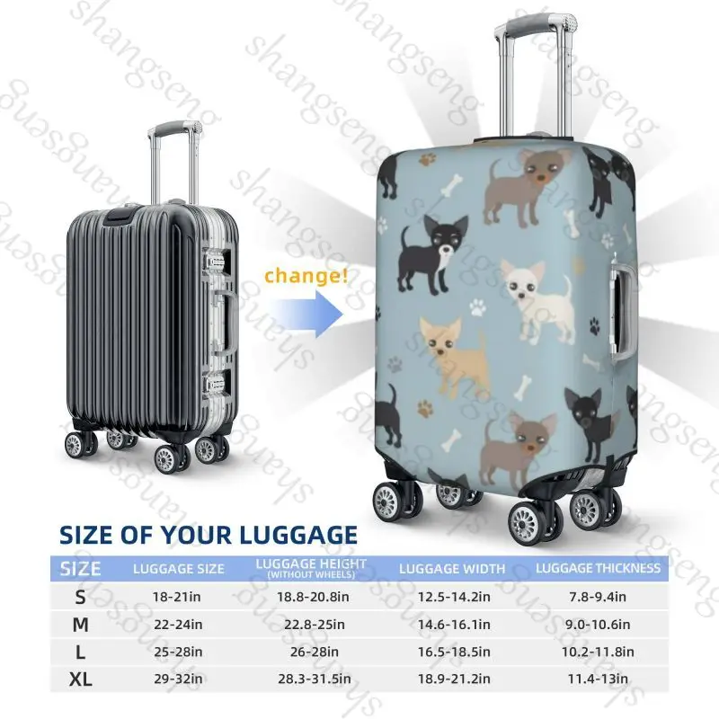 Funny Chihuahua Dogs Thicken Luggage Cover Elasticity Trolley dust cover Suitcase Protection Cover Suitcase Case Accessories