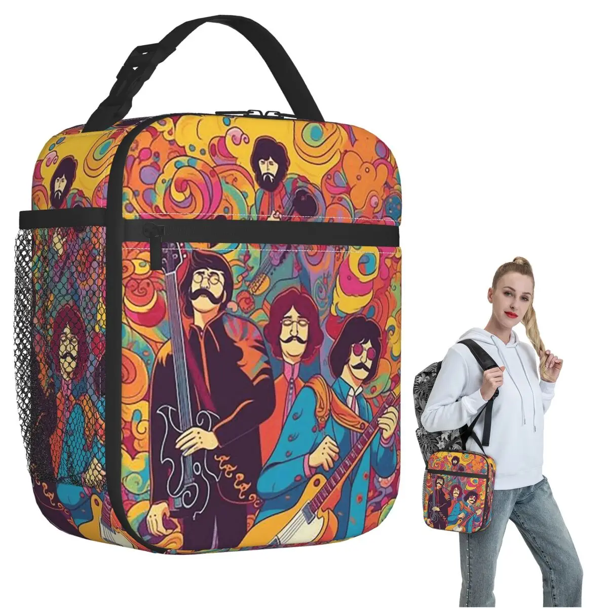 Bolsa térmica para el almuerzo Beatle Submarine para mujeres y niños, cajas de comida a prueba de fugas, bolsa térmica para el almuerzo