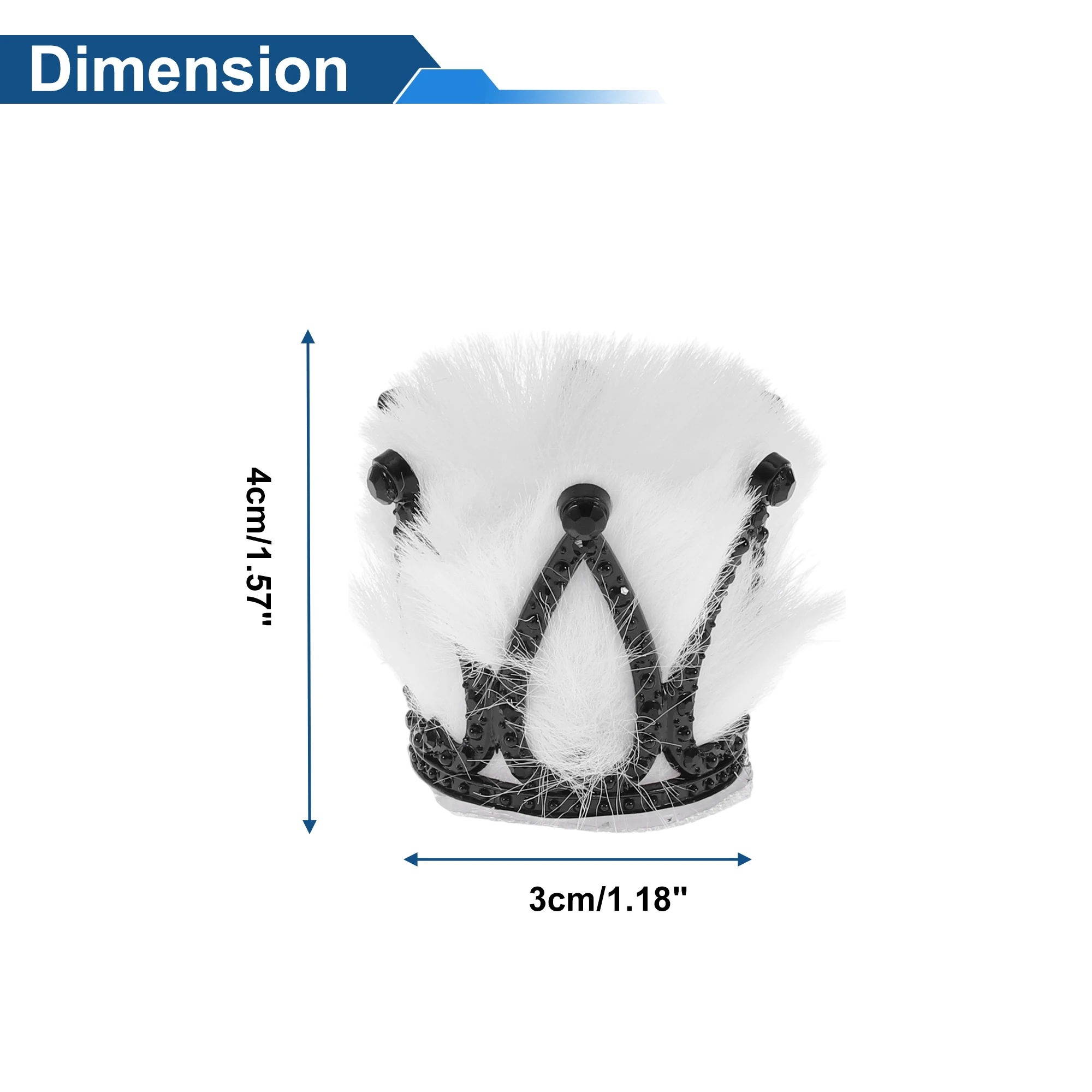 

X Autohaux Motorcycle Helmet Accessories Decoration Plush Crown for Motorcycle Bicycle Skiing Helmets Plush Alloy Sticker 1 Set