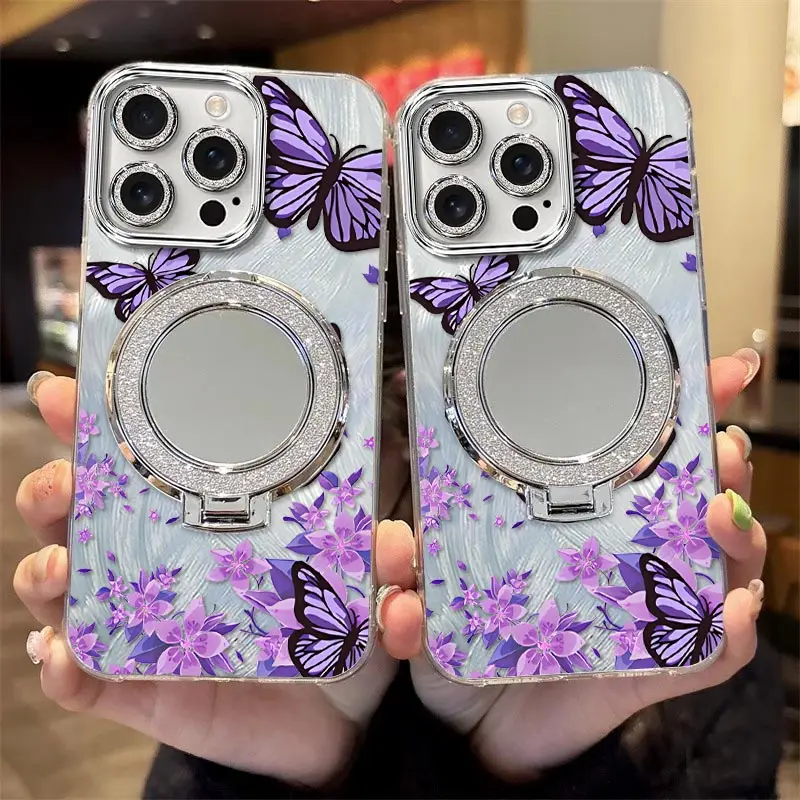 

Чехол для телефона с огромным браслетом-бабочкой 16 Pro для iPhone 16Pro 16Plus 16 13Pro 14 13 14Plus 13 14Pro Mini 12 13 Cover