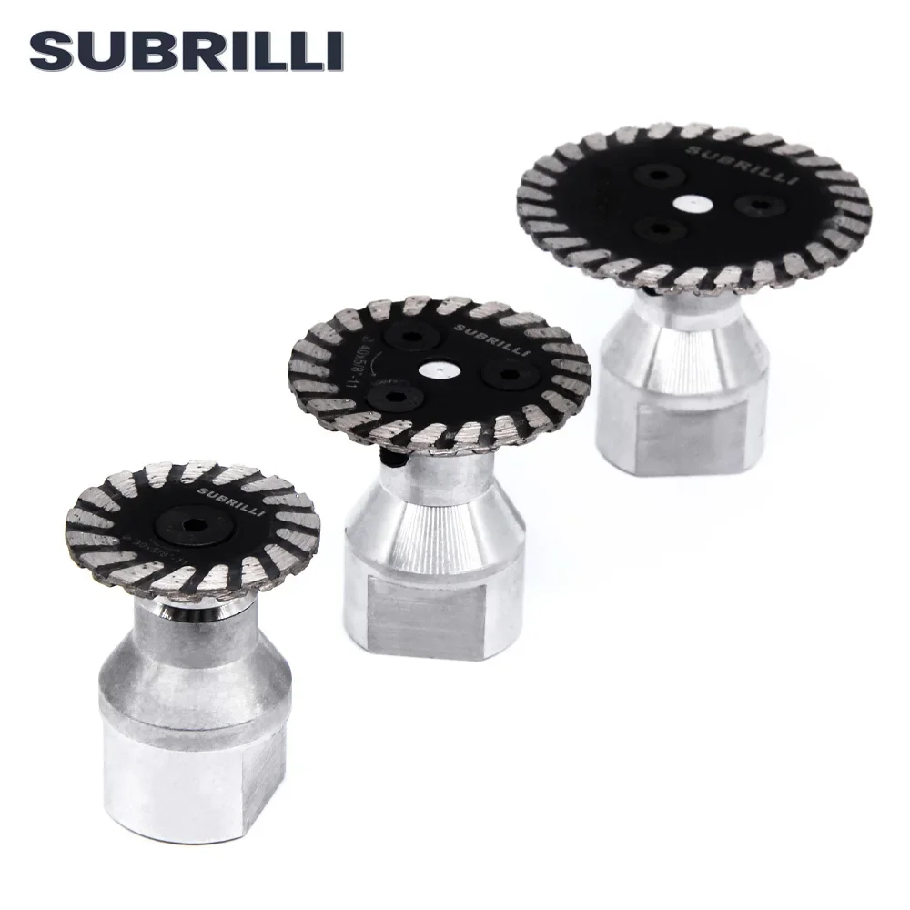 SUBRILLI 30/40/50mm Diamond Cutting Disc Hot Pressed Saw Blade With Removable M14 5/8-11 Flange Carving Stone Marble Concrete
