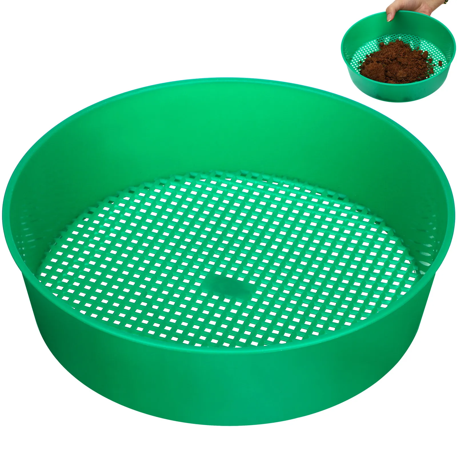 2Pcs Garden Mesh Plastic Sieve Lightweight Gardening Tool for Balcony Mini Garden Soil Stone Compost Filter Plastic Sieve