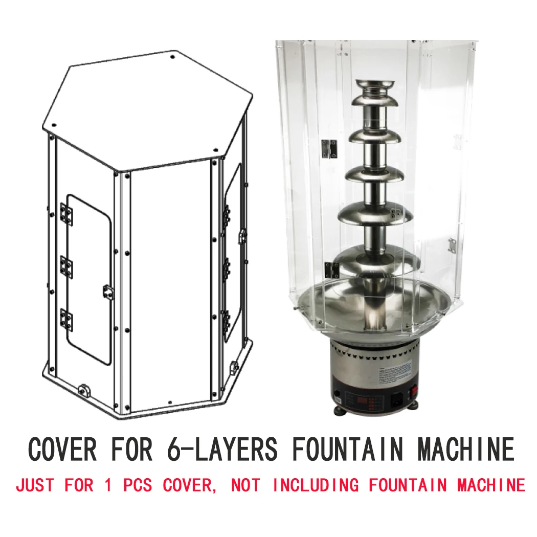 Dust protection cover for 4/5/6/7  Chocolate Fountain machine Acrylic Chocolate Fountain Cover