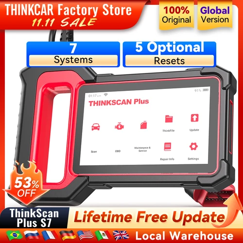 THINKCAR Thinkscan Plus S7 S6 S4 Obd2 Escáner Herramientas de diagnóstico de automóviles Escáner automotriz Herramienta de diagnóstico automático Lector de códigos 28 reinicios