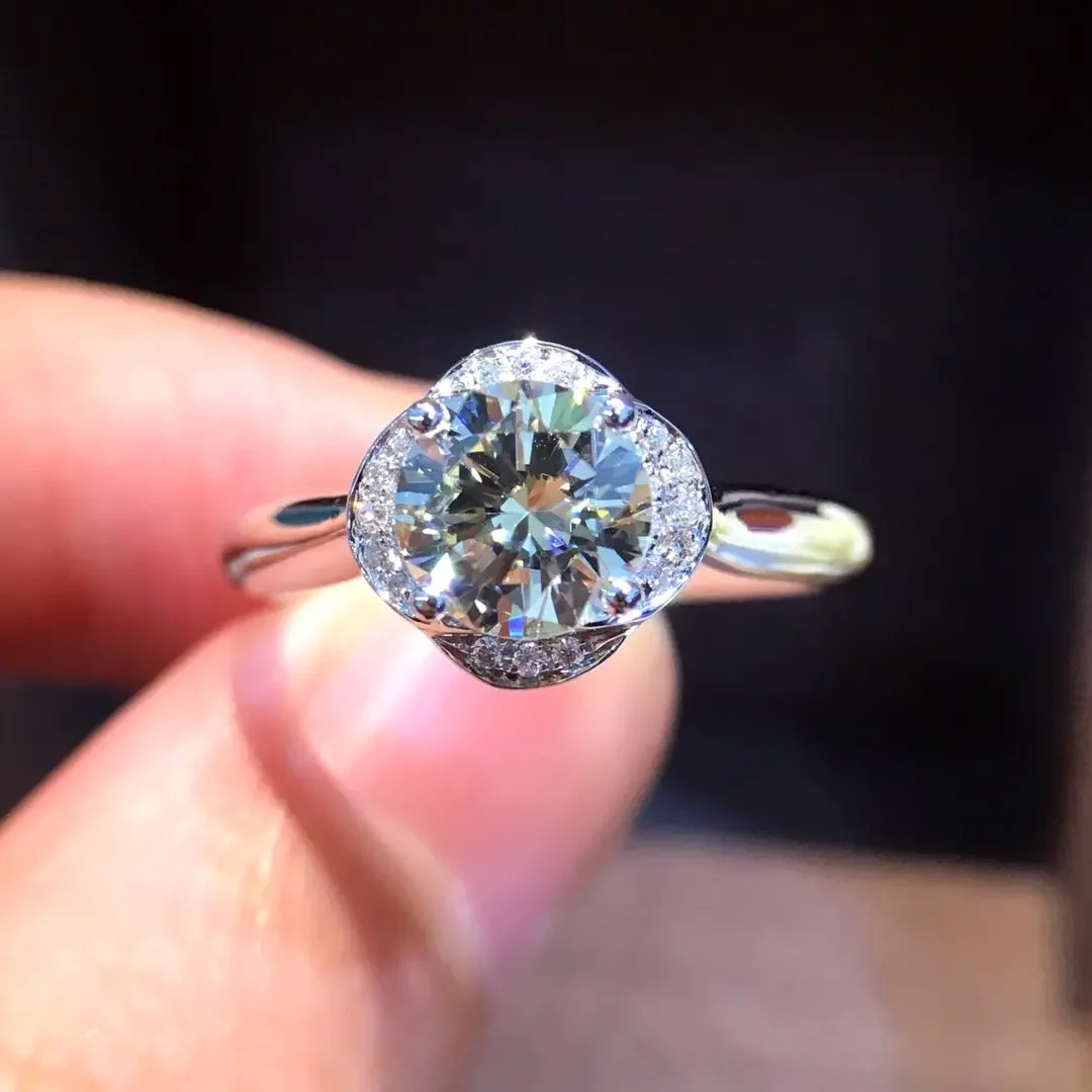 Natural Diamond 18K Gold Pure Gold Ring Beautiful Gemstone Ring Good Upscale Trendy Classic Party Fine Jewelry Hot Sell New 2025