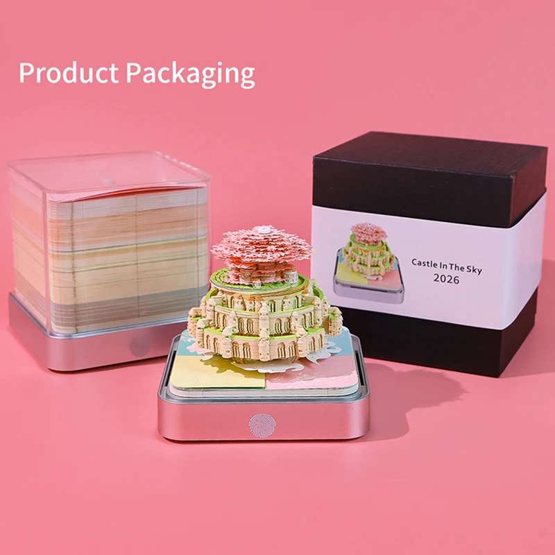 

Настольный календарь Time Piece 2026 с LED-подсветкой, 3D-календарь с отрывными листами, бумажный календарь-скульптура, блокнот для заметок, подарок на Рождество