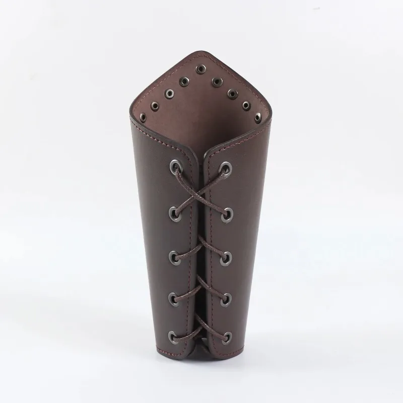 Armure en cuir PU pour hommes, Cosplay médiéval, chauffe-bras à lacets, Viking, Pirate, chevalier, gantelet, bracelet, accessoires Steam Punk