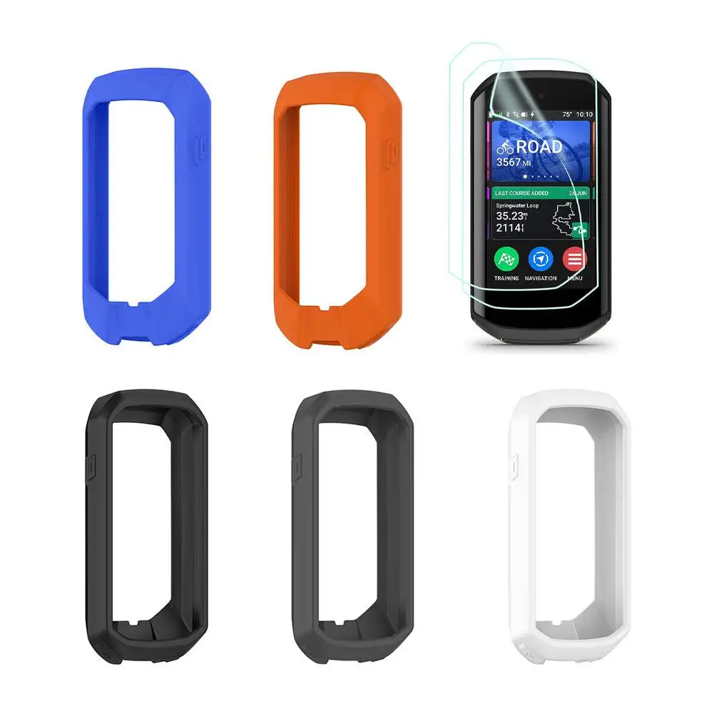 Silicone Protective Case With Protective Film Set Suitable For Garmin Garmin Edge 1050 Screen Anti Drop/anti Scratch Accessories