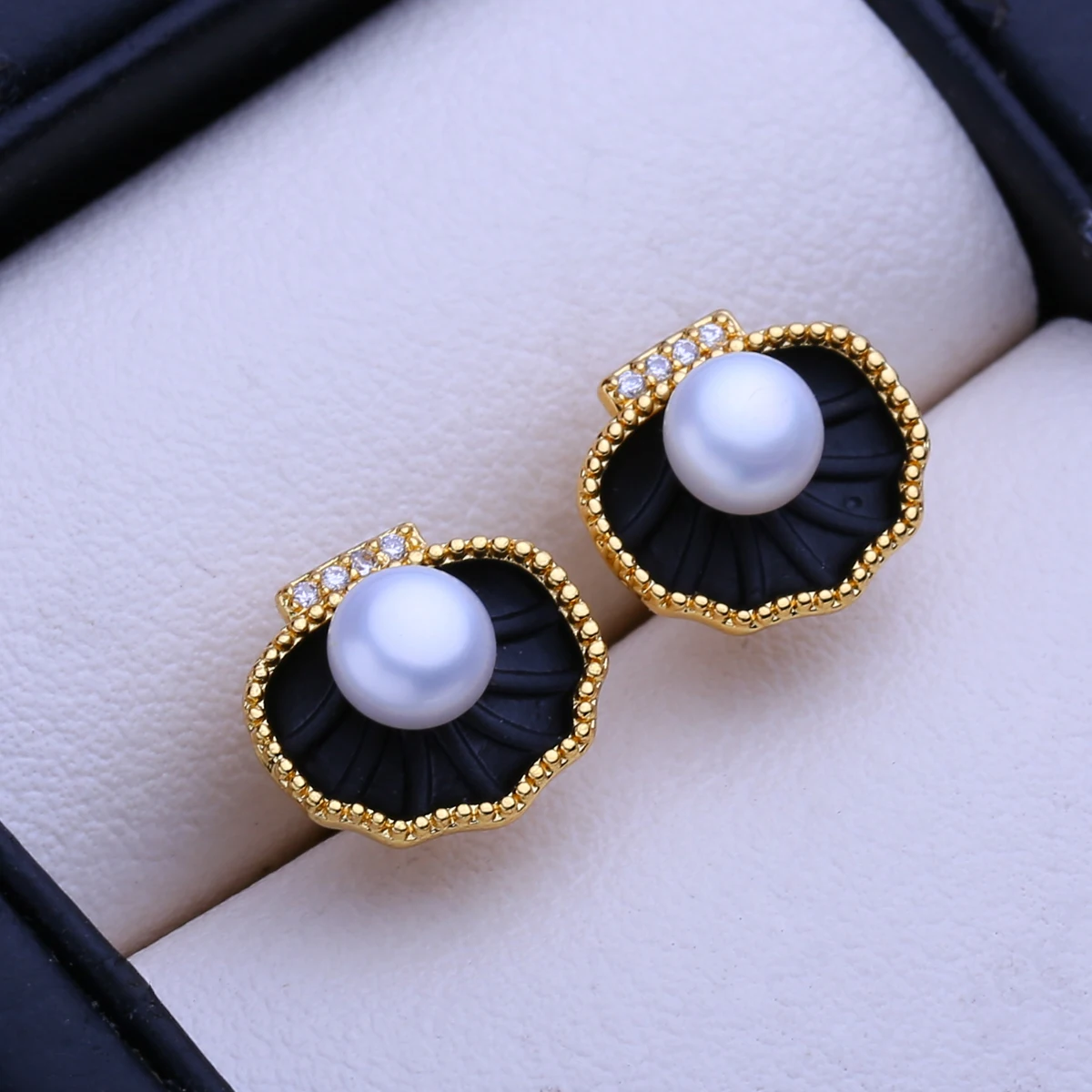 FENASY Natural Freshwater Pearl Cute Gold Color Stud Earrings Party Birthday Gifts For Women