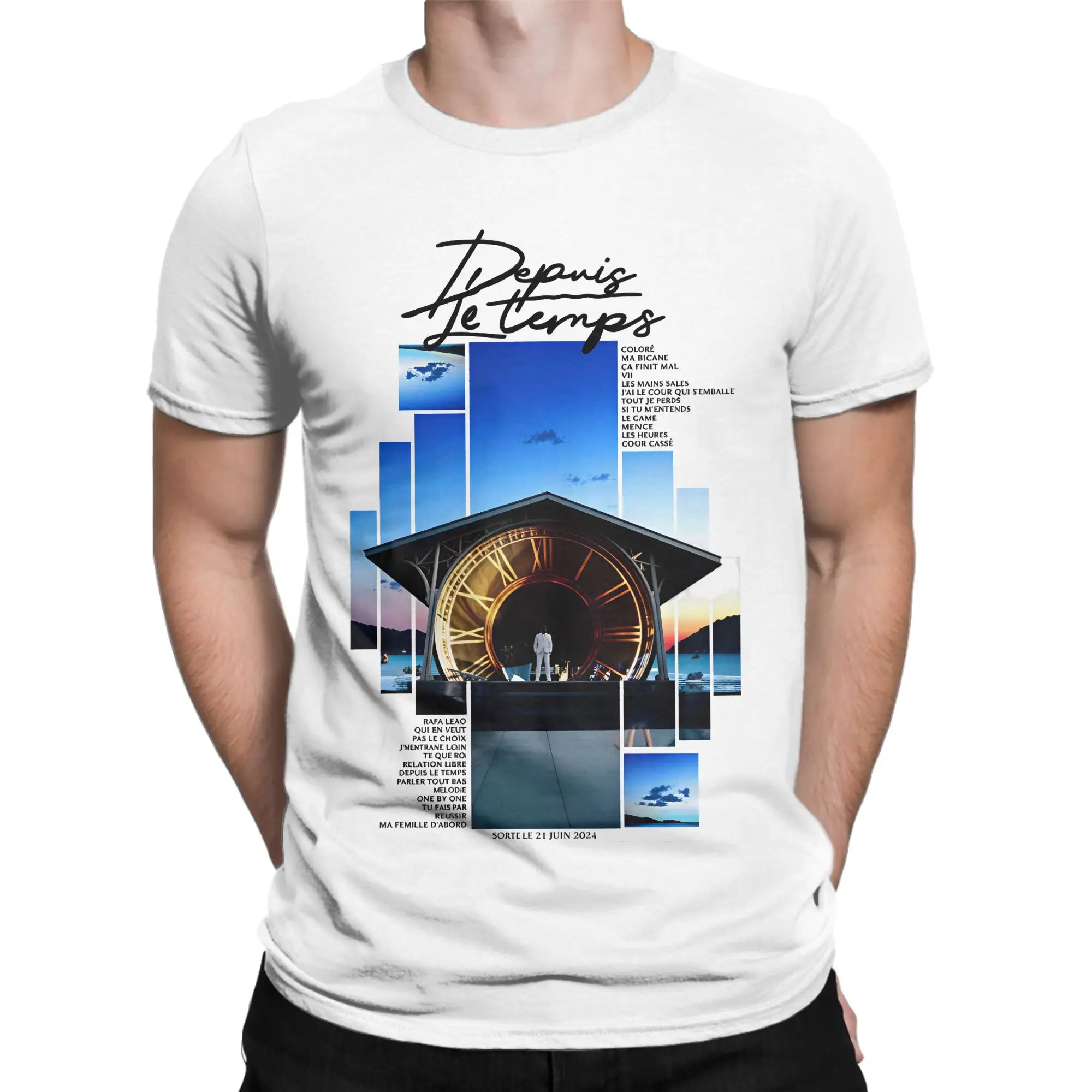 Rapper Bouss Depuis Le Temps Album T Shirt Short Sleeves Streetwear Tshirt Beach Cotton Round Neck Plus Size 5XL Top Tees