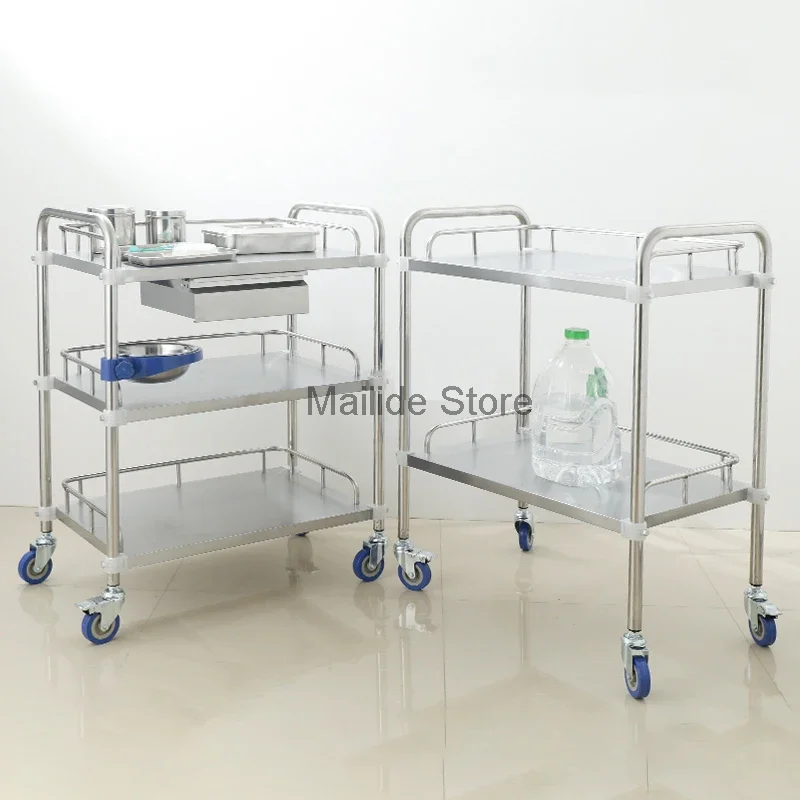 Modern Stainless Steel Salon Trolleys Beauty Salon Medical Tool Trolley Creative Salon Furniture Hospital Mobile Storage Trolley