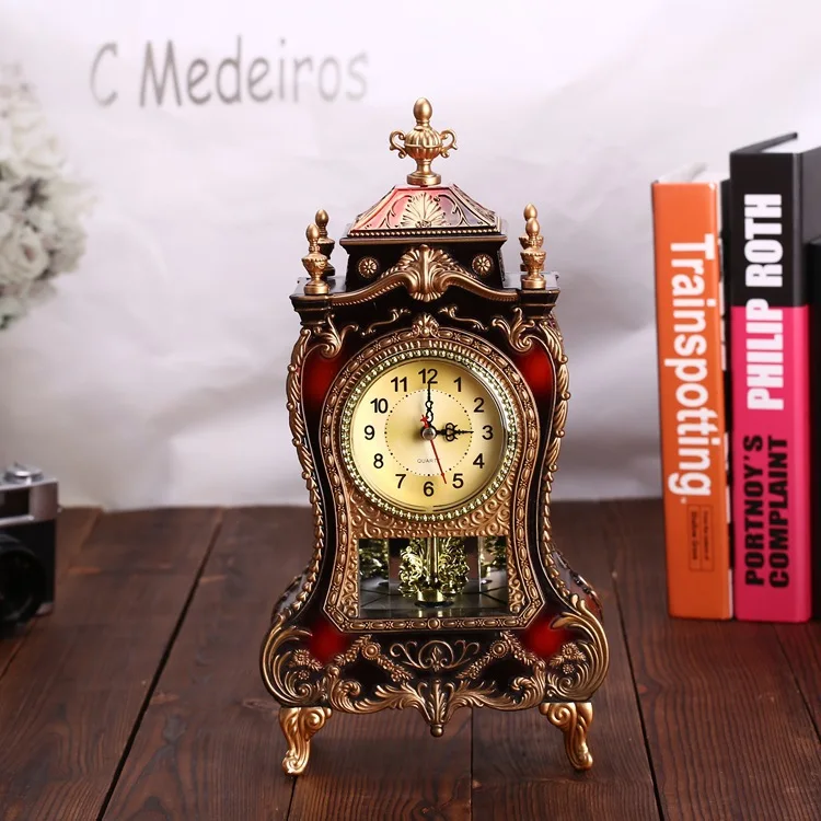 DSA   retro clock, creative alarm clock, silent music on the hour clock