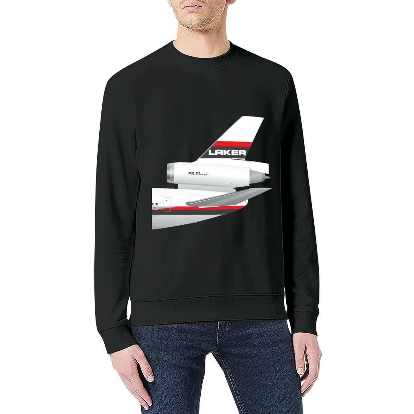 أجنحة في الزي الرسمي - DC-10 - بلوفر Laker Airways 70's ملابس الخريف للرجال ملابس الرجال منتجات الخريف الجديدة السترة