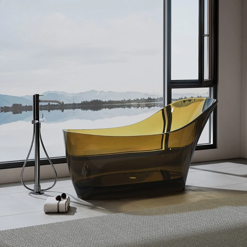 

1.7 Meters Brown Transparent Detached Hotel Villa Clubhouse Adult Household Bathtub Bathtub