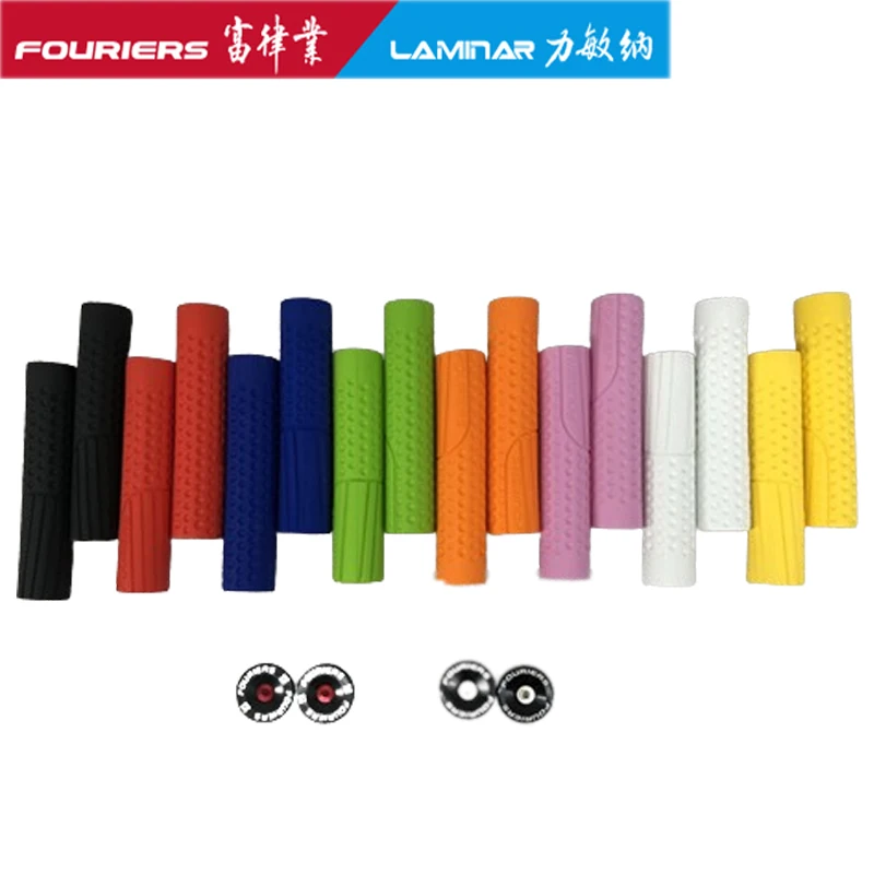 

1set FOURIERS GP-S001 MTB bike bicycle Silicone Rubber Foam Handlebar Grips CNC Alloy Ends antiskid handlebar Grip 7 colors