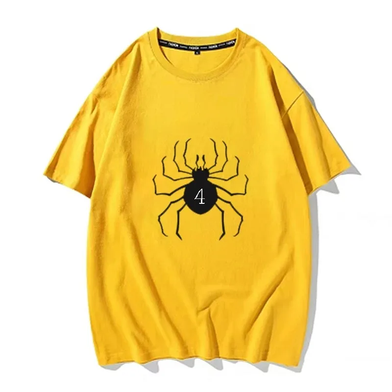 

Men Summer Cotton T-Shirt Spider 4 Pattern Tops Tees Male Casual O-Neck Clothing Women Short Sleeve Harajuku Streetwear