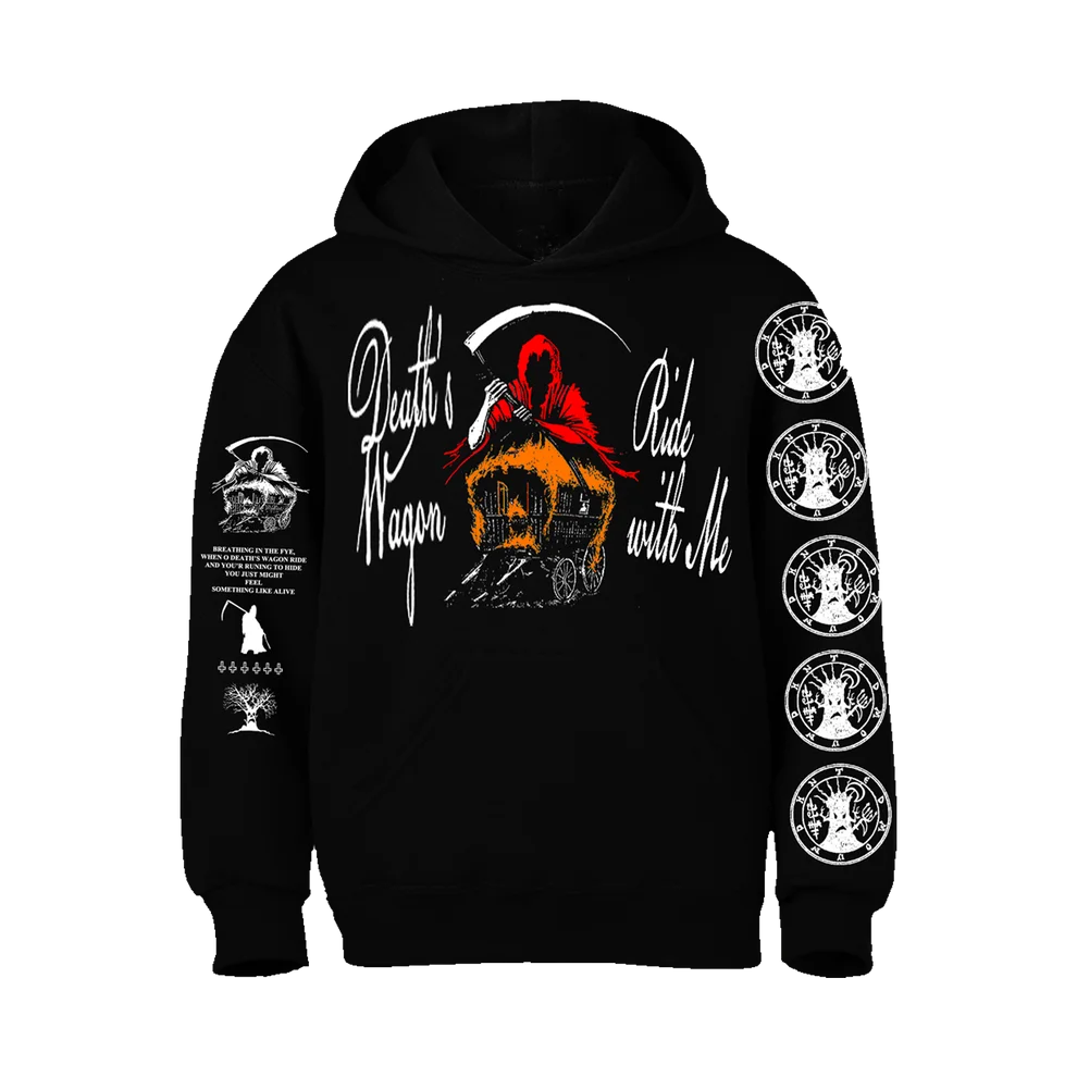 

Толстовка с капюшоном в американском стиле ретро HauntedMound DEATHS WAGON TOUR Свободный крой Long Sve Повседневная куртка с капюшоном с принтом для подростков