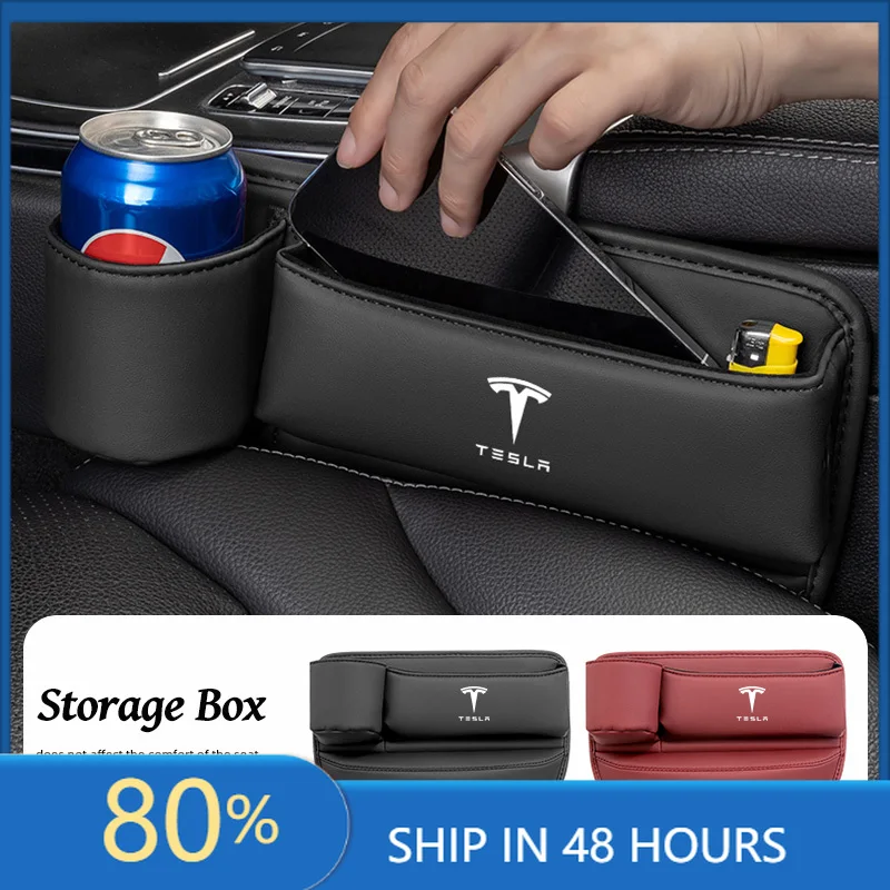 

Автомобильные наклейки, ящик для хранения автомобильного сиденья, многофункциональный органайзер, подстаканник для Tesla Model-Y Model-3 Model-X Model-S Cybertruck Ro