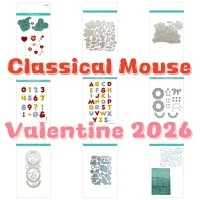 Craft Clearance Classical Mouse for Valentine's Day 2026 Metal Cutting Dies Clear Stamps Hot Foil For DIY Scrapbook Craft