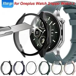 Protector de pantalla para OnePlus Watch 2 OPPO Watch X, carcasa dura de PC, cristal templado, cubierta de parachoques de reloj inteligente, accesorios protectores