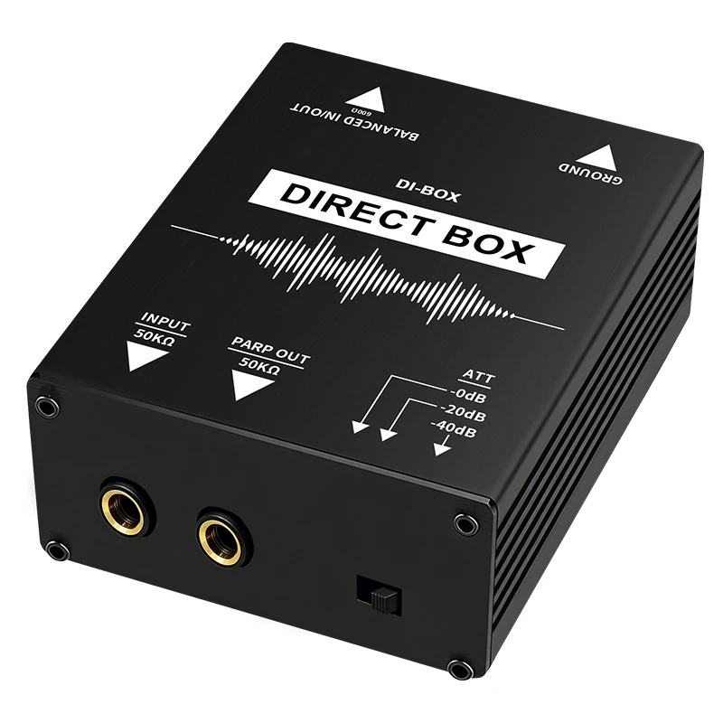 Premium 1-Kanal Passive DI-Box mit XLR/TRS symmetrischem & unsymmetrischem Audiosignal-Konverter-Adapter für Bühne & Studio – Detail 1