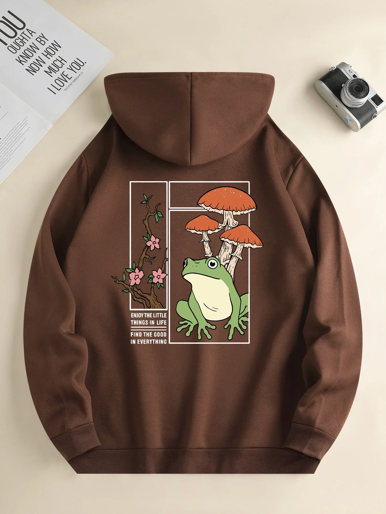 

Trendy Frog Cartoon Printed Men's Sweatshirts in Autumn and Winter Casual Daily High Street Clothing Hot-selling Loose Hoodie