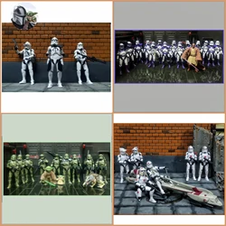 Star Wars 3.75 Inch Trooper 1/18 41st 91st 187th Legion BARC Mandalorian Grogu Action Figure Neyo Windu Toys Model Loose