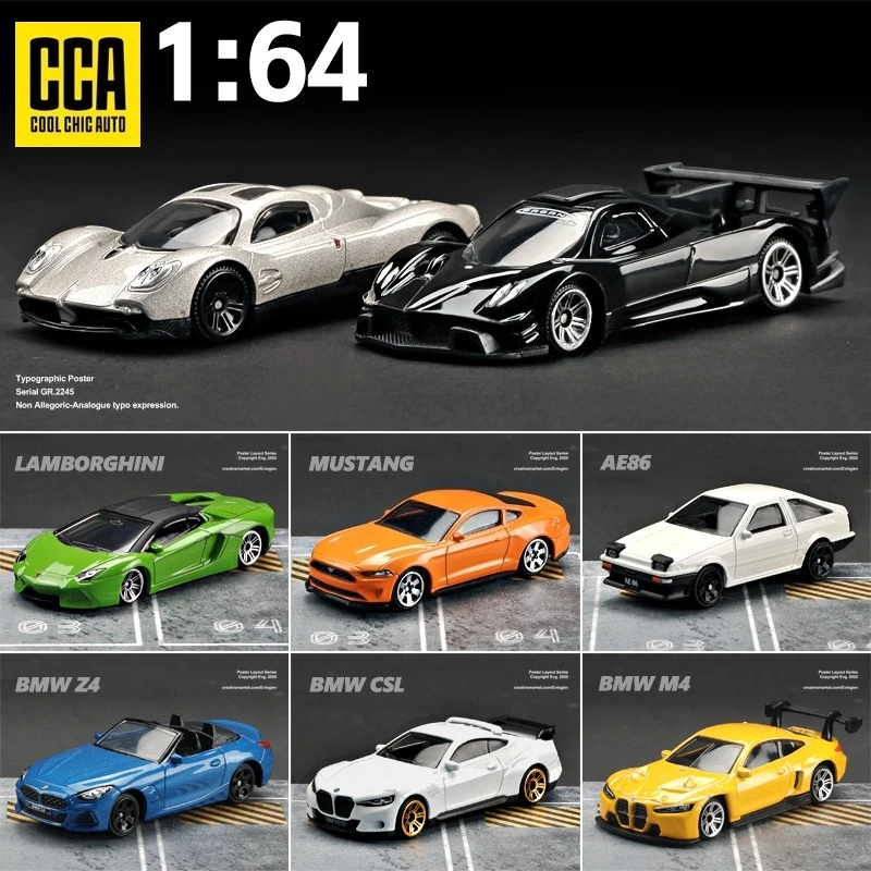 

CCA Simualtion 1:64 Diecast Miniature Voiture Of Zonda Utopia 911 GT2 RS BMW M4 GT3 Super car Model Toy Collection Home Decor