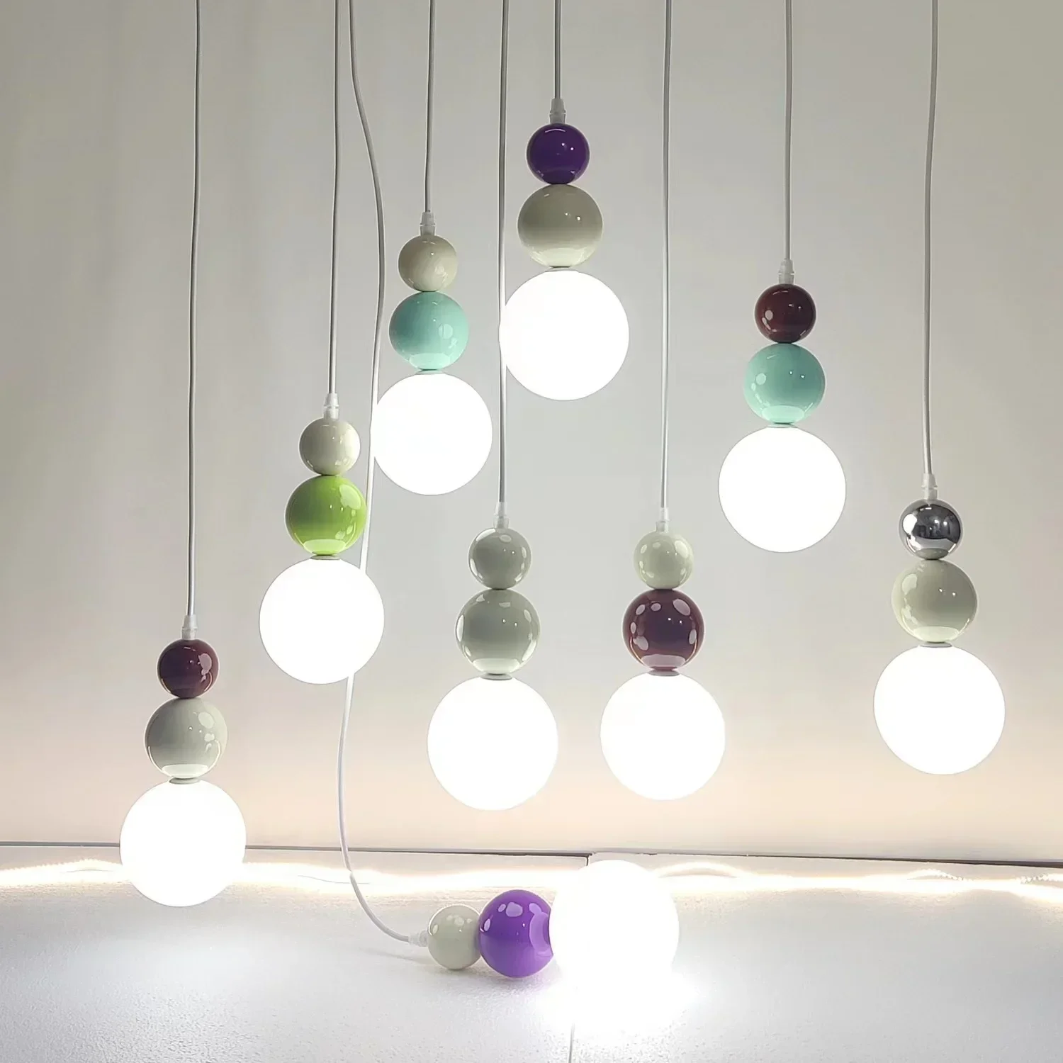 

Three Ball Pendant Lamp Ceiling Hanging Light Colorful Chandelier