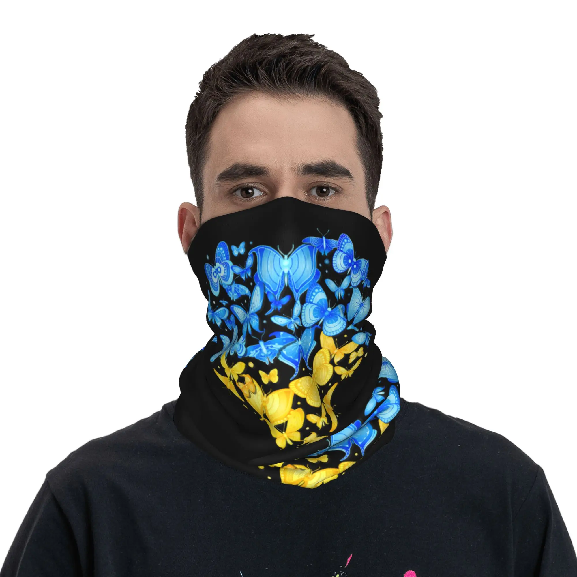Heart Ukraine Butterfly Sunflower Ukrainian Bandana Neck Cover Printed  Balaclavas Mask Scarf Headband for Men Women Adult