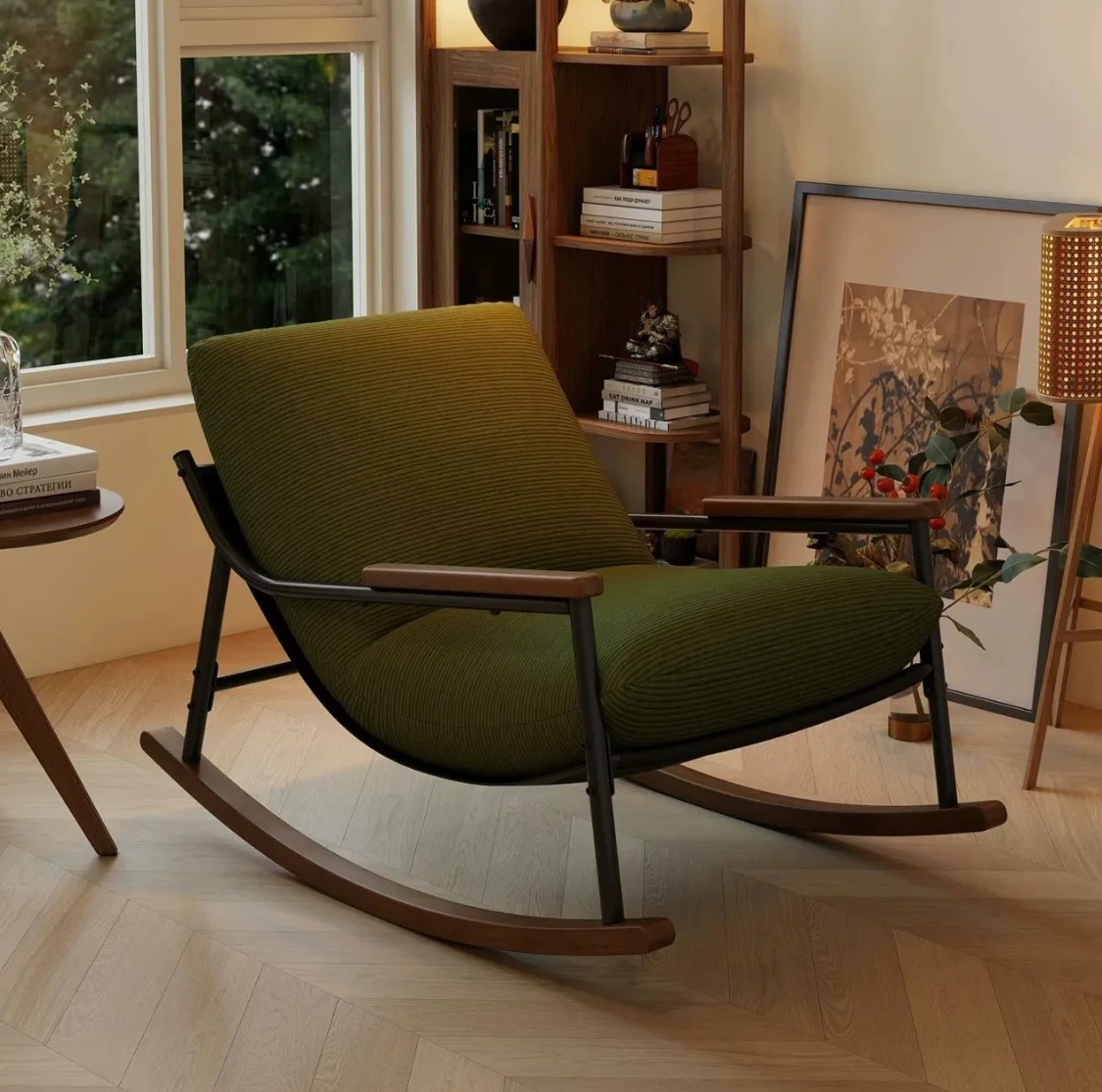#Modern Home Living Room Recliner Chair Handmade Single Leisure Sofa Rocking Lazy Durable Fabric Apartment Bedroom