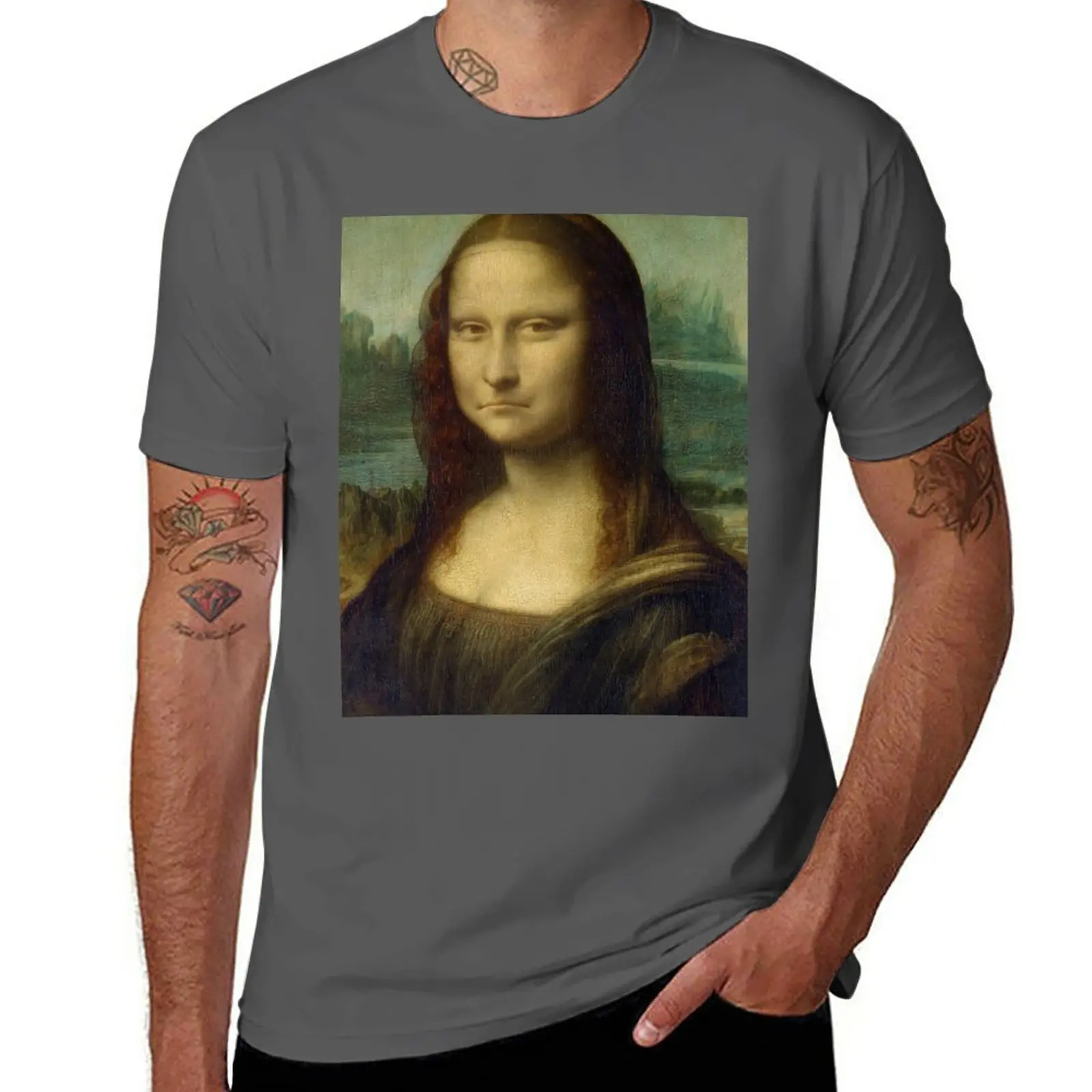 

New Miffed Mona Lisa T-Shirt black t shirts korean fashion mens t shirt graphic