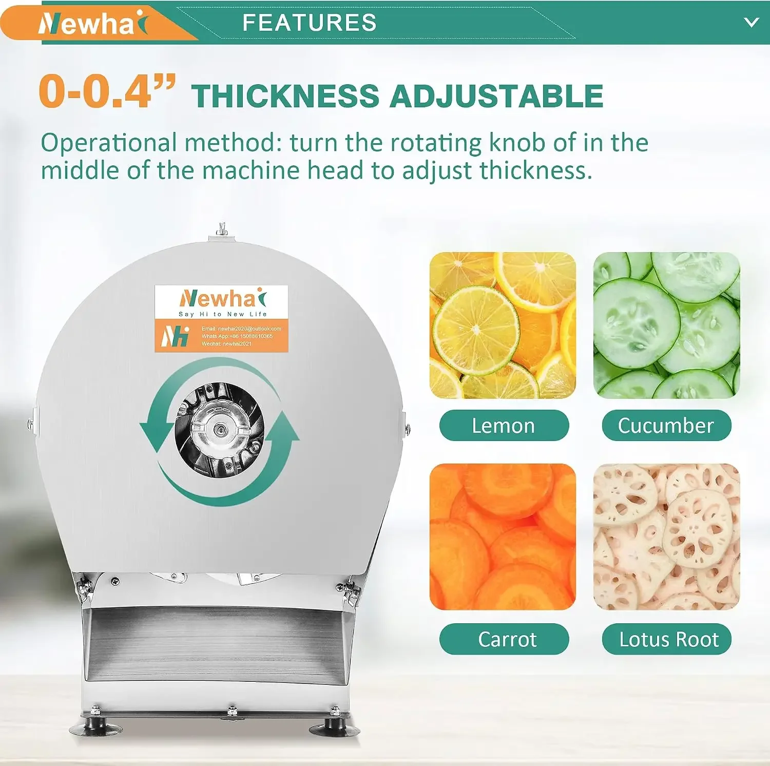 Commercial Electric Vegetable Fruit Slicer, 0-0.4