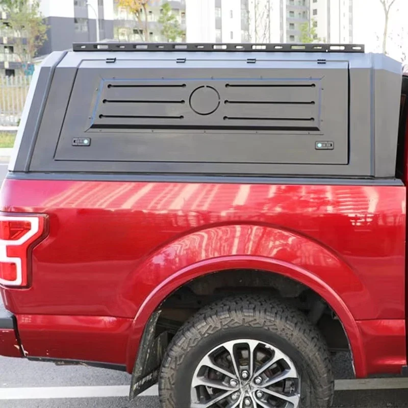 

High Security Pickup Canopy Locking Hardtop with Roof Rack for Overland & Camping on F250, Hilux, Frontier