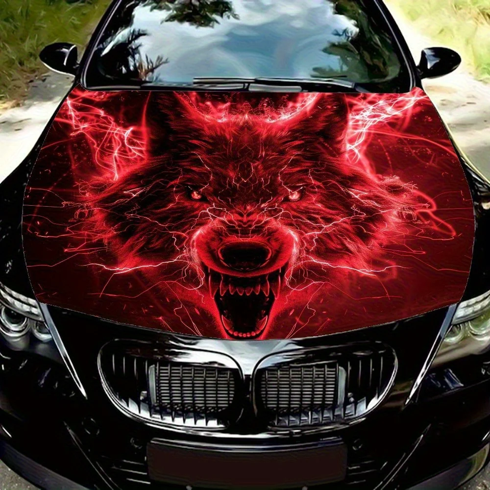 

Scarlet Wolf Car Decal Stickers Wrap Vinyl Film Enginee Cover Decals Sticker Car Hood Protective Film