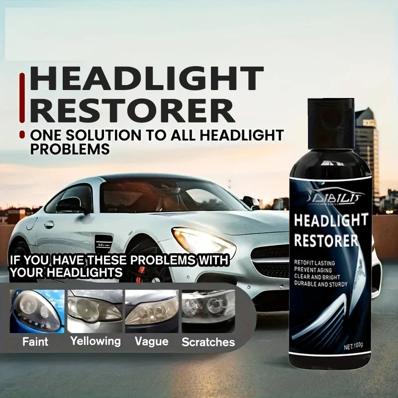 معجون تلميع احترافي لترميم المصابيح الأمامية للسيارة، يزيل ضباب الأكسدة ويعزز السطوع