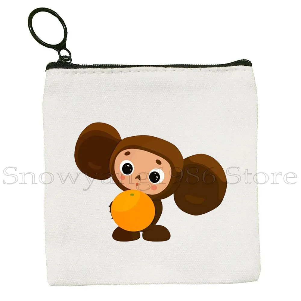 لطيف روسيا Cheburashka الكرتون القرد دمية روسية طفل الهدايا قماش مفتاح محفظة نسائية للعملات المعدنية بطاقة أحمر الشفاه حقيبة محفظة سستة الحقيبة #3