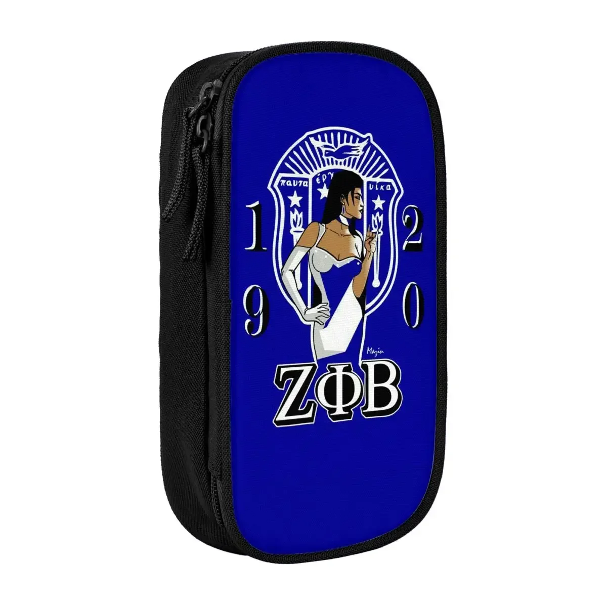 Zeta Phi Beta ZOB Pencil Cases for Boys Gilrs Large Capacity Greek Letter 1920 Pen Box Bag Stationery