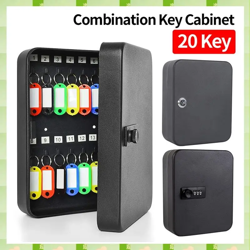 2025 Combination Key Cabinet 20 Key Hooks Key Box Wall Mounted Locking Key Organizer Key Cabinet Security Lock Box,Combination K