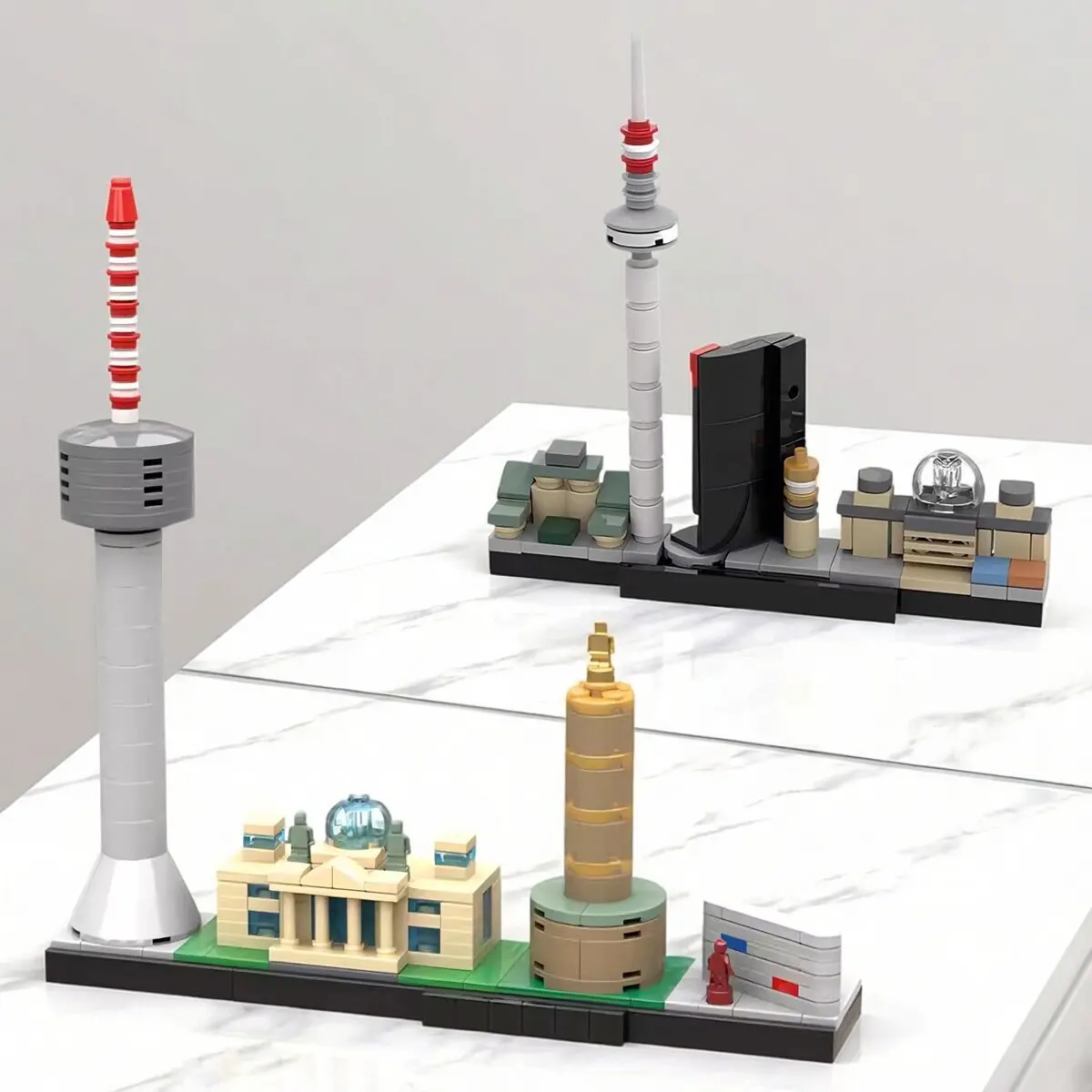 Modèle de construction MOC de l'Architecture des monuments de la ville allemande, du Parlement allemand, de la Tour Eiffel de Berlin, Blocs de construction DIY, Jouet pour enfants, Cadeau