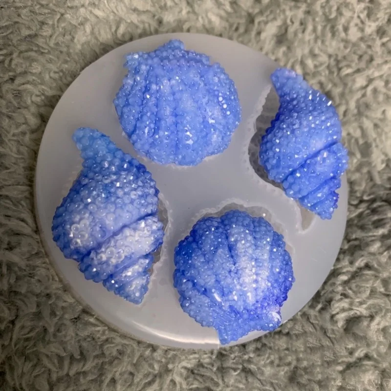 1-2 PCS Multi-faceted Shell Conch Mirror Silicone Abrasive Simulation Shell Crafts Decoration Mold Chocolate Cake Baking Tool
