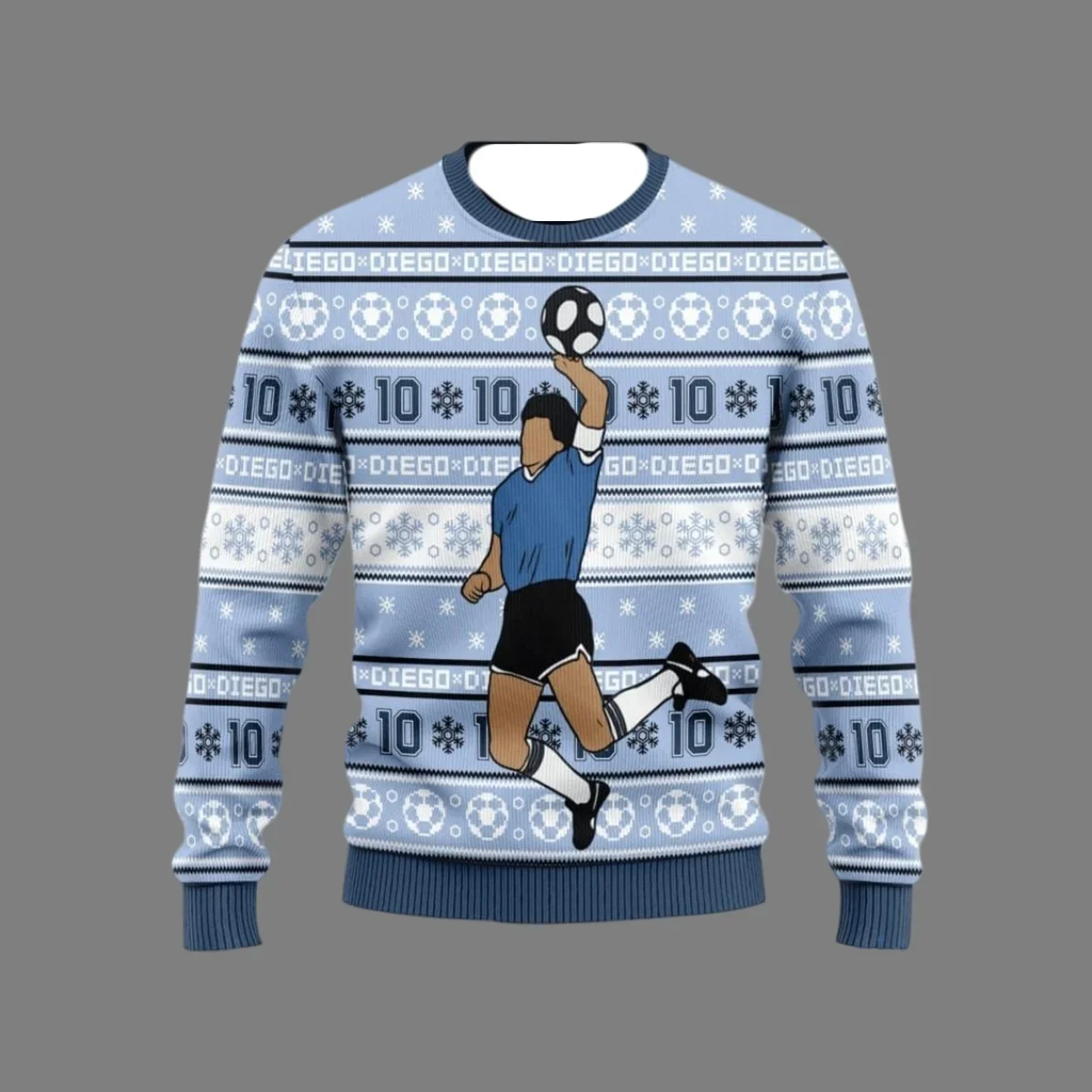 25/26 Hot Selling New Cartoon No.10 Football Series Ugly Sweater Family Christmas Party Hoodie Enlarged Adult Autumn/Winter Top