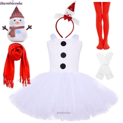 Girls Cosplay Snowman Costume Stage Show Perform Clothes Fancy Tutu Dress Party carnival Halloween Costume Kids Snowman Dolls