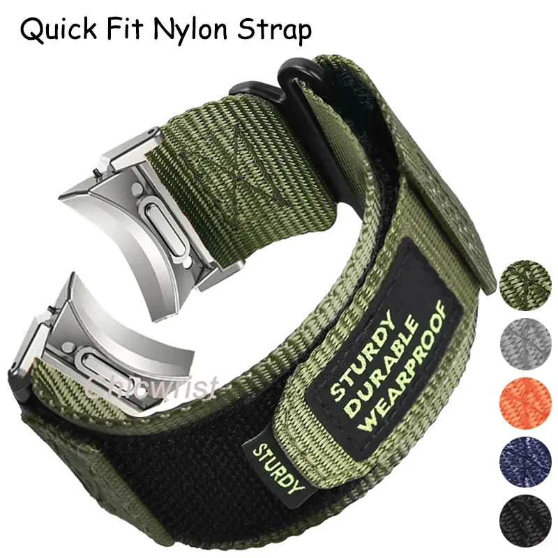 Quick Fit Nylon Strap for Samsung Galaxy 4/5/6 40mm 44mm 6 4 Classic 43 47mm 42 46mm No Gaps Bracelet for Watch 5 Pro 45mm Band