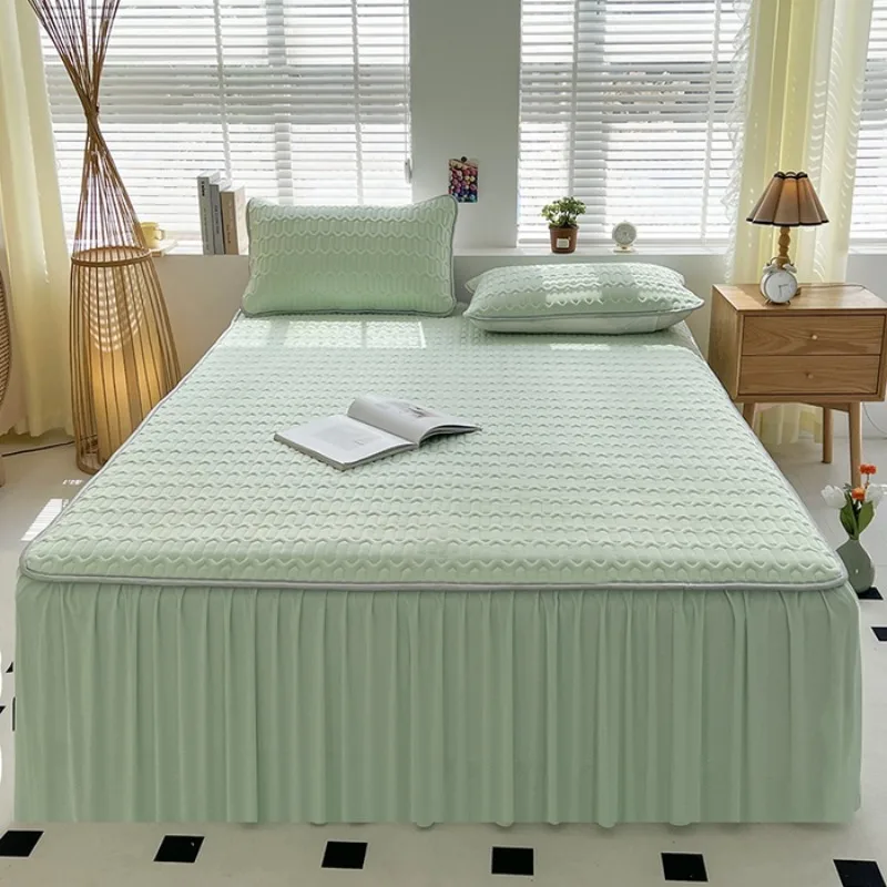 Wrap around bed skirt  suitable for twin/double/queen/king beds  adjustable elastic dust cover  easy to install  bedroom bedding